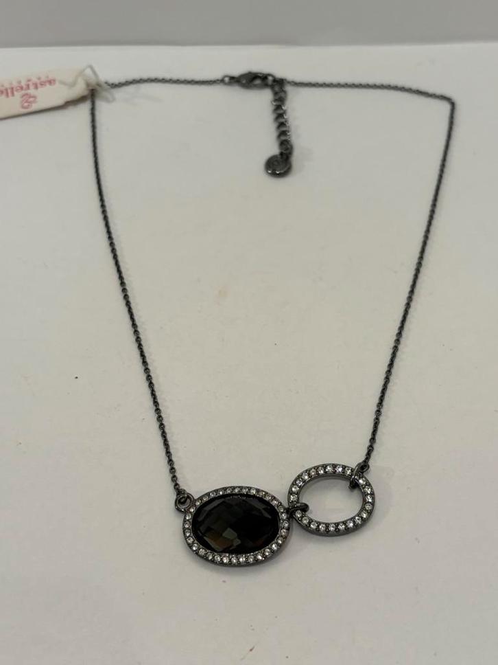 Zwarte Ketting met Swarovski Kristal, Sieraden, Tassen en Uiterlijk, Kettingen, Nieuw, Overige materialen, Zwart, Met kristal