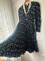 Vintage retro jaren 50 100% zijden chique nette jurk la Jupe, Maat 38/40 (M), Blauw, Ophalen of Verzenden, Zo goed als nieuw
