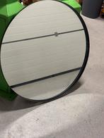 Ronde spiegel met zwarte lijst, Gebruikt, Rond, Ophalen of Verzenden, Minder dan 100 cm