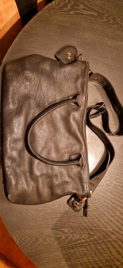 Leren luiertas merk Fab met indeling, Sieraden, Tassen en Uiterlijk, Tassen | Damestassen, Zo goed als nieuw, Handtas, Zwart, Ophalen of Verzenden