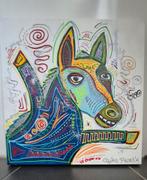 2 kleurrijke schilderijen van Ayka Art, Antiek en Kunst, Ophalen of Verzenden