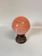 Zacht roze plafonnière met gouden cirkels koperen armatuur, Antiek en Kunst, Antiek | Lampen, Ophalen of Verzenden