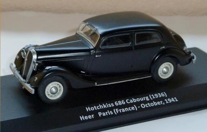 Hotchkiss 686 schaal 1/43 VOITURES Militaires WO II # 83, Hobby en Vrije tijd, Modelauto's | 1:43, Nieuw, Auto, Overige merken