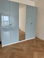 Grote Kledingkast met Spiegeldeur – Hoogglans Blauw, Ophalen, 200 cm of meer, Zo goed als nieuw, Met hangruimte