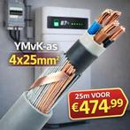 YMvK-as grondkabel 4X25mm² 25 meter, Ophalen of Verzenden, 1200 watt of meer, Kettingzaag, 30 tot 70 mm