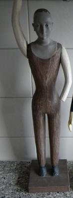 POP HOUT MAN HOUTEN POP, BEELD HOUT SANTOS LOOK, Ophalen of Verzenden, Gebruikt