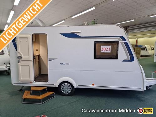 Caravelair Alba 400 SUPERLICHTGEWICHT! 787 KG 2021, Caravans en Kamperen, Caravans, Bedrijf, tot en met 4, 750 - 1000 kg, Treinzit