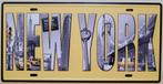 New York America license plate reclamebord van metaal deco