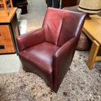 Leolux easy chair roodbruin leder, Minder dan 75 cm, Design, Leer, Zo goed als nieuw