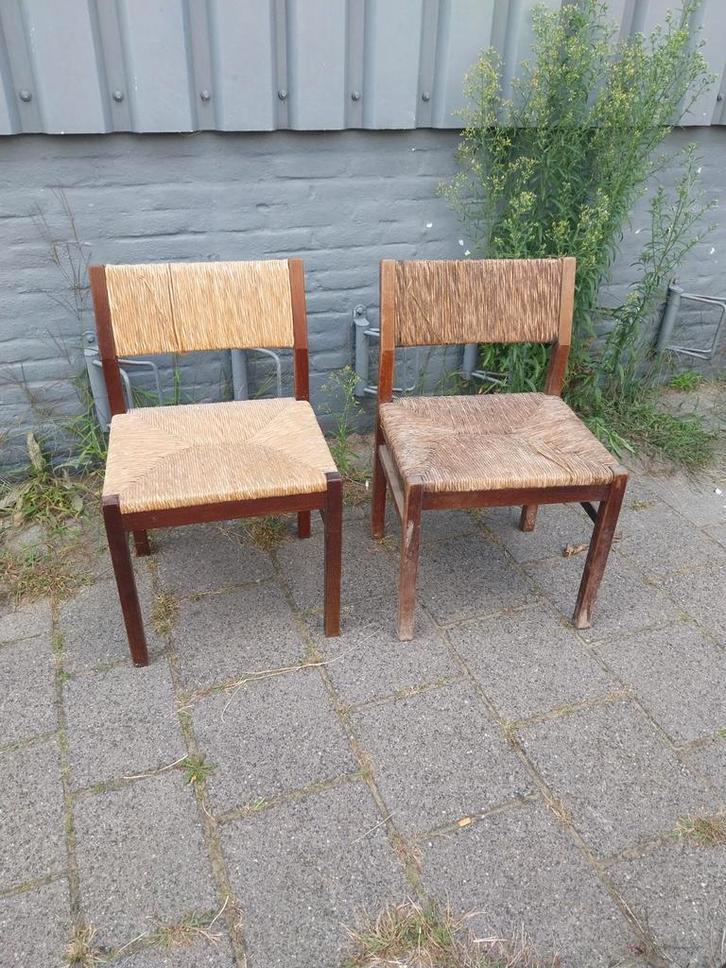 2x Martin Visser SE82 Wenge Stoelen 't Spectrum, Huis en Inrichting, Stoelen, Gebruikt, Twee, Hout, Riet of Rotan, Bruin, Ophalen