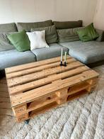 Salontafel pallets met glasplaat, Ophalen, Zo goed als nieuw, Rechthoekig, Minder dan 50 cm