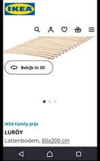 Ikea Luroy 2 x 80 bedbodem lattenbodem 160 totaal, Ophalen, 70 tot 85 cm, Zo goed als nieuw, Lattenbodem