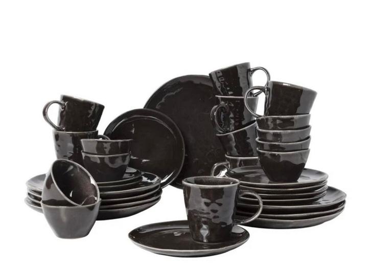 Servies Zwart Xenos, Hema, Intratuin - Nieuw in doos, Huis en Inrichting, Keuken | Servies, Nieuw, Compleet servies, Effen, Aardewerk