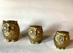 Vintage Messing Uiltjes - Set van 3, Ophalen of Verzenden, Gebruikt, Metaal, Dierenbeeld