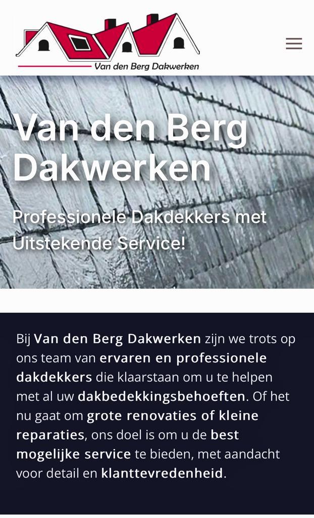 Van den Berg Dakwerken, Diensten en Vakmensen, Dakdekkers en Rietdekkers, Bitumineus, Kunststof, Pannen, Overige dakdekking, 24-uursservice