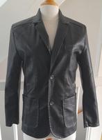 Zwart kalfs Leren colbert/jas maat 44/46, Kleding | Heren, Ophalen of Verzenden, Nieuw, Zwart