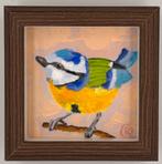 Pimpelmeesje vogel met lijst, Ophalen of Verzenden