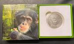 ivoorkust 1000 francs 2014 chimpansee, Ophalen of Verzenden, Zilver