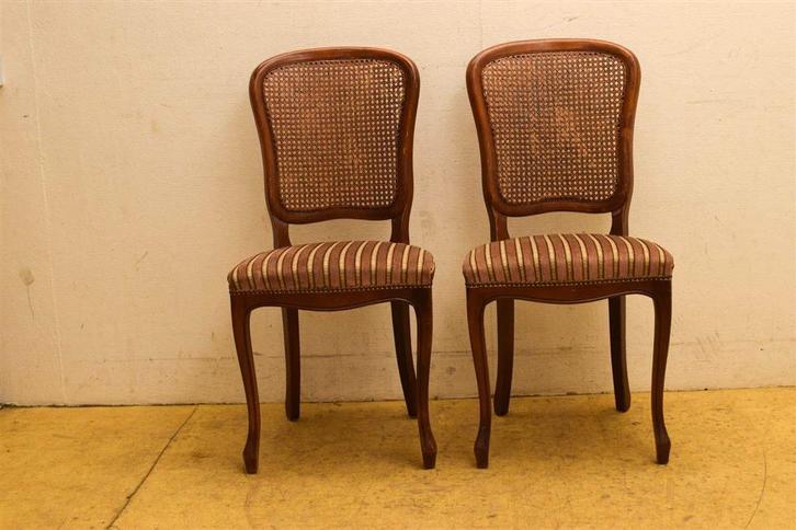 4 selva stuks houten eetkamerstoelen 46606, Huis en Inrichting, Stoelen, Gebruikt, Vijf, Zes of meer stoelen, Hout, Bruin, Ophalen of Verzenden