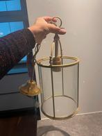 Ouderwetse lamp glas en messing, Ophalen, Zo goed als nieuw, Glas, 50 tot 75 cm