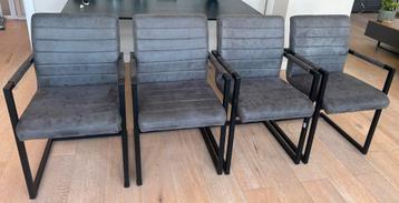 4 Lizzy eetkamer stoelen antraciet beschikbaar voor biedingen