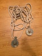 Vintage katrollen met touw, Ophalen of Verzenden, Gebruikt