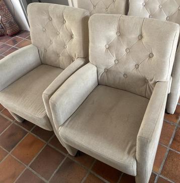 2 Fauteuils | Stoelen | Panama | beige | op wielen | stof beschikbaar voor biedingen