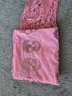 Roze sjaal met doodskop - Nieuw, Kleding | Dames, Ophalen of Verzenden, Nieuw, One size fits all