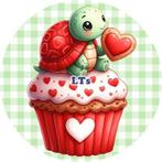 L286 ouwel cupcake schilpad 20x4,7cm eetpapier vers, Ophalen of Verzenden, Nieuw, Cupcakes, Versiering