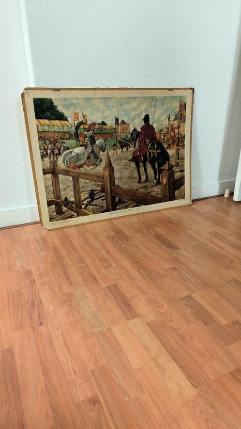 Schoolplaat Toernooi te Haarlem, Antiek en Kunst, Antiek | Schoolplaten, Geschiedenis, Ophalen