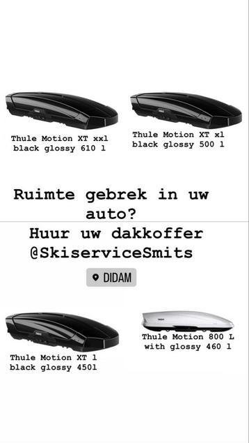 Te huur Thule dakkoffers en trekhaak koffer beschikbaar voor biedingen
