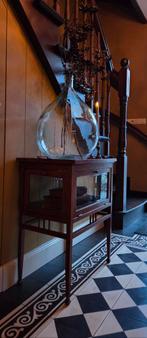 Retro vintage theekastje met facet geslepen glas, Ophalen