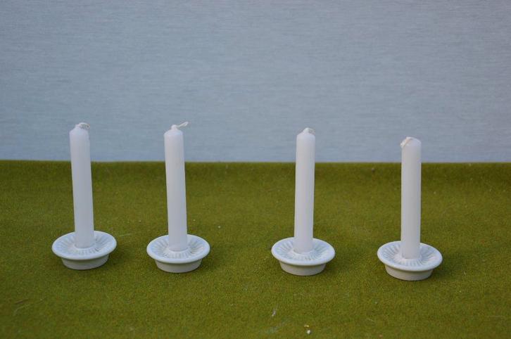 4 Vintage Deens design kandelaars porselein Ø4cm merk PLA, Antiek en Kunst, Antiek | Kandelaars, Overige materialen, Ophalen of Verzenden