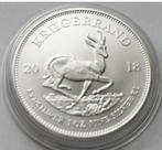 1 ons 2018 krugerrand Zuid-afrika zilveren munt BU in capsul, Postzegels en Munten, Edelmetalen en Baren, Ophalen of Verzenden