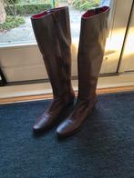 Dames lange laarzen van leer, donker bruin maat 39,5, Kleding | Dames, Hoge laarzen, Bruin, Ophalen of Verzenden, Onbekend