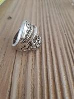 925 zilveren ring. Doodshoofd met pet. Maat 19., Ophalen of Verzenden, Zilver, Ring