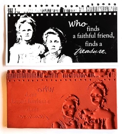 NIEUW stempel Vintage Girls Friend Script Paperbag Studios, Hobby en Vrije tijd, Stempelen, Nieuw, Unmounted stempel, Ophalen of Verzenden