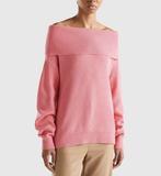 Zachte, roze off the shoulder trui van Benetton, Benetton, Ophalen of Verzenden, Zo goed als nieuw, Roze