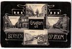 Bergen op Zoom groeten uit 4 vensterkaart 1907 -Jugendstil-, Verzenden, Voor 1920, Gelopen, Noord-Brabant