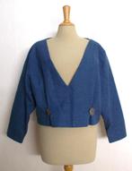 Aparte wollen handmade blauwe top/jasje! L, Maat 42/44 (L), Zo goed als nieuw, Lange mouw, Verzenden