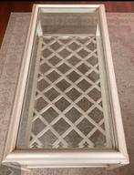 Salontafel Selva creme met glasplaat, Gebruikt, 100 tot 150 cm, Minder dan 50 cm, Rechthoekig