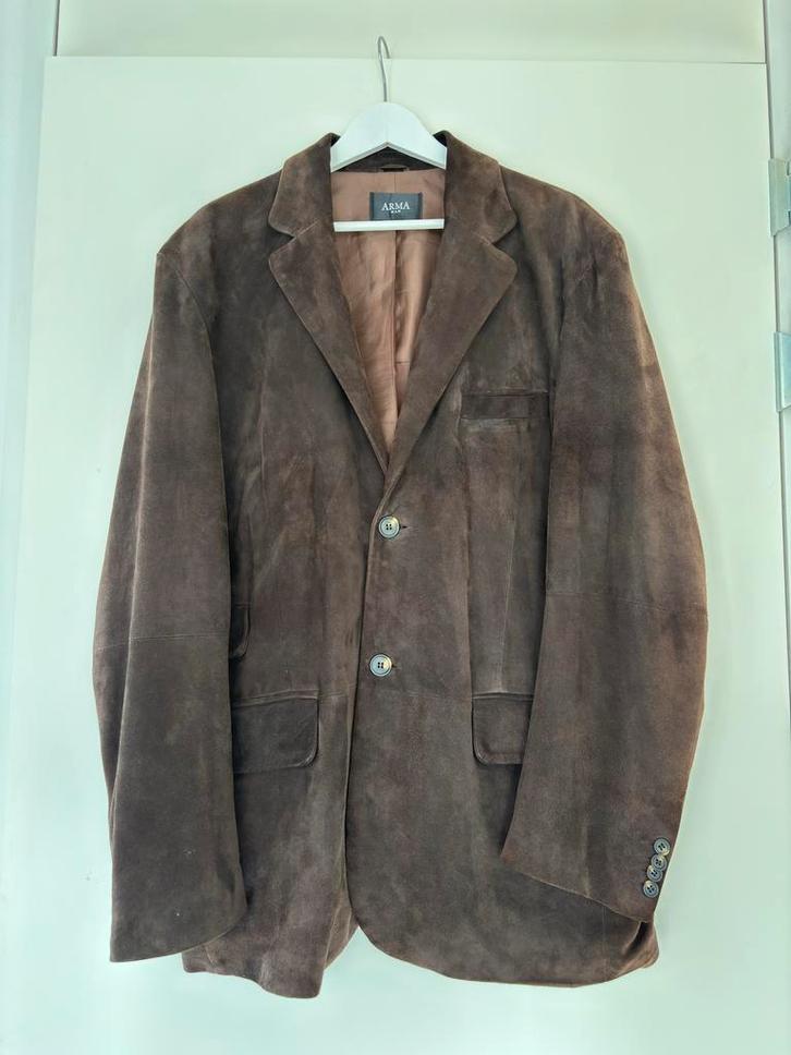 Arma Suède Colbert - Maat 54, Kleding | Heren, Kostuums en Colberts, Zo goed als nieuw, Maat 52/54 (L), Bruin, Ophalen of Verzenden
