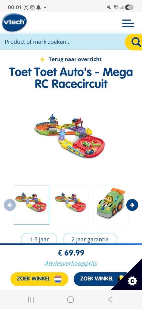 Toet Toet Auto's Mega RC Racecircuit, Kinderen en Baby's, Speelgoed | Vtech, Ophalen of Verzenden, Nieuw, 2 tot 4 jaar