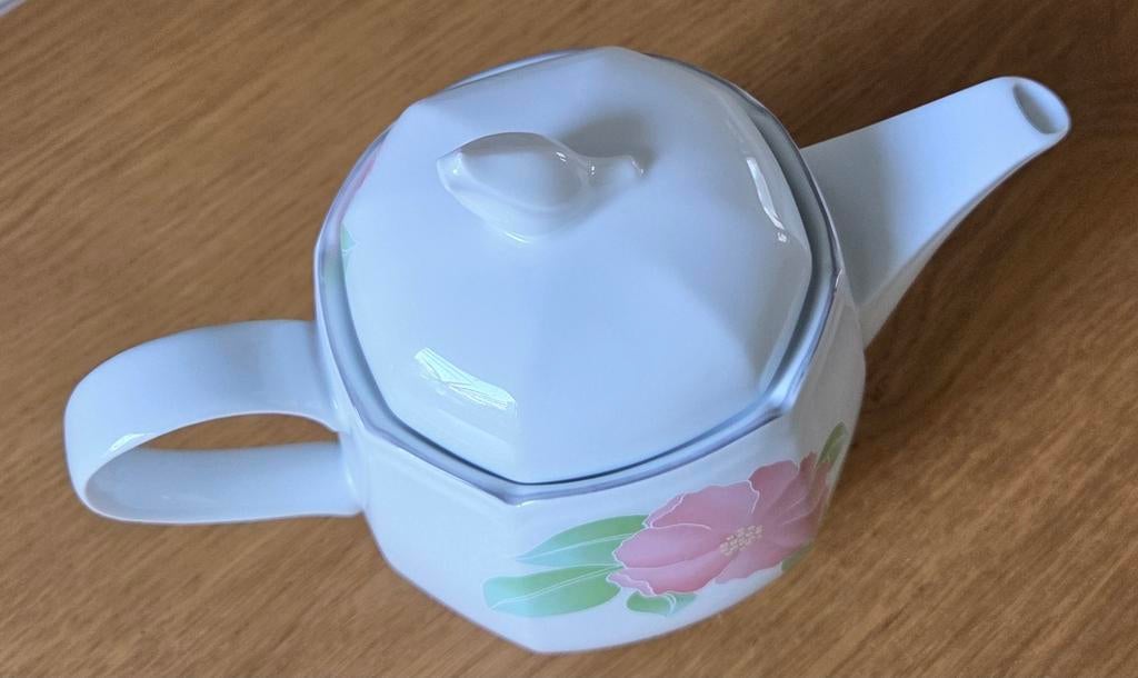 Vintage Theepot met Bloemenmotief, Ophalen of Verzenden, Gebruikt