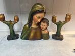 Borstbeeld maria met kaarsenhouders g. Carli, Ophalen, Gebruikt