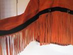 Suede leren jas met franje, Ophalen of Verzenden, Zo goed als nieuw, Maat 36 (S), Oranje