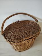 Rieten fietsmand met deksel - Zo goed als nieuw!, Ophalen of Verzenden, Zo goed als nieuw, Fietsmand