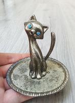 Ep Zink alloy silver kat ringhouder, trinket holder, Antiek en Kunst, Ophalen of Verzenden