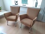 2x Label Foxxy fauteuil stoel Gerard v.d. Berg beige, Ophalen, Gebruikt, Leer, Modern