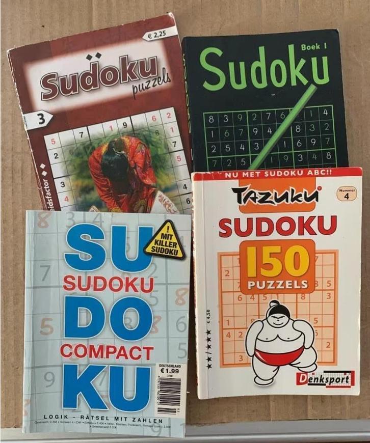 Sudoku puzzelboekjes; puzzel boekjes; Tazuku, denksport, Hobby en Vrije tijd, Denksport en Puzzels, Gebruikt, Puzzelboek, Ophalen of Verzenden